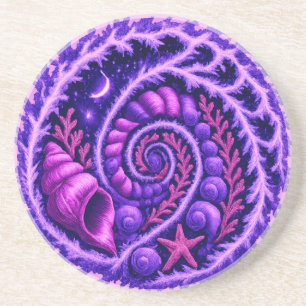 Mystische Ozean-Spiralgalaxie-Schalen-Kunst   Lila Getränkeuntersetzer