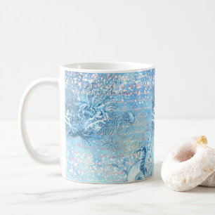 Mystische Ozeanträume Seepferd Quallen aquamarin b Kaffeetasse
