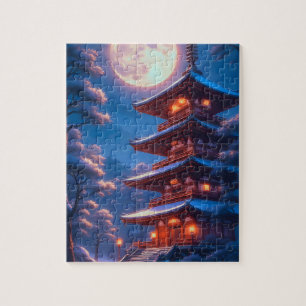 Mystische Pagode unter dem Mondhimmel