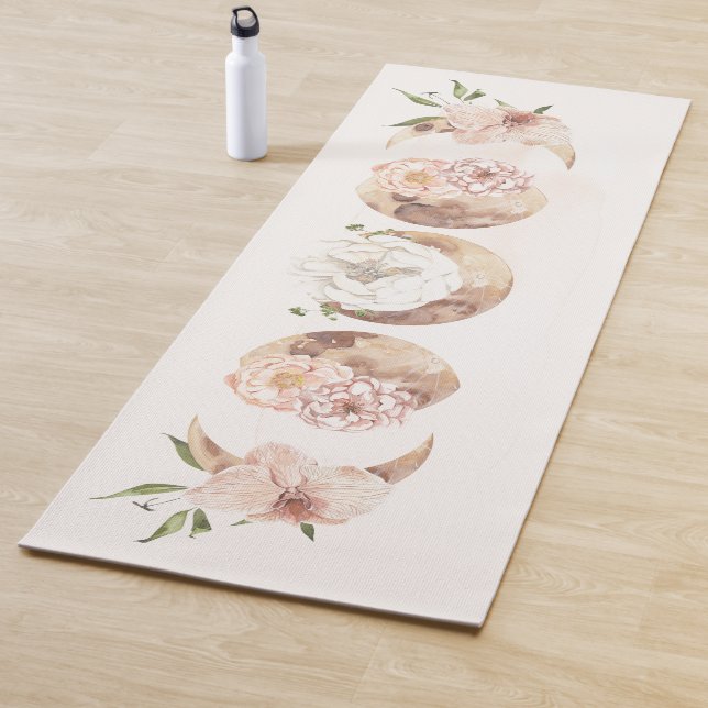 Mystische Phase des neutralen Blumenmoons Yogamatte (Beispiel)