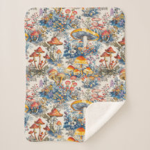 Mystische Pilze in Toile De Jouy