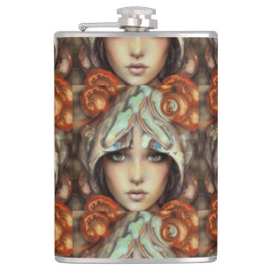Mystische Pilzgöttin Fantasy Kunst Hip Flask Flachmann