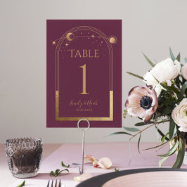 Mystische PumGold Sun Moon Astronomie Hochzeit Tischnummer