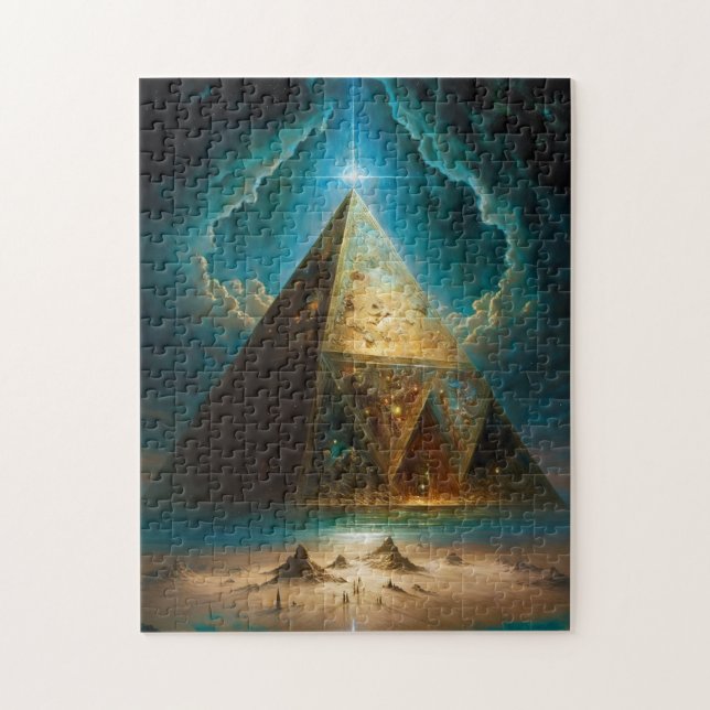 Mystische Pyramide Visionäre Kunst (Vertikal)