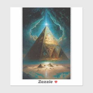 Mystische Pyramide Visionäre Kunst Aufkleber