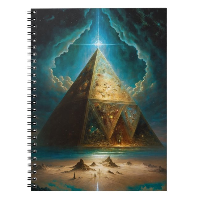 Mystische Pyramide Visionäre Kunst Notizblock (Vorderseite)