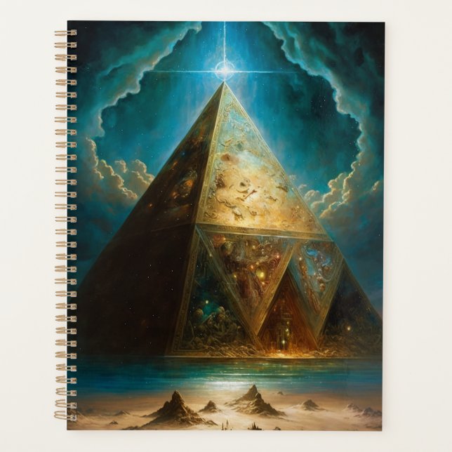 Mystische Pyramide Visionäre Kunst Planer (Vorderseite)