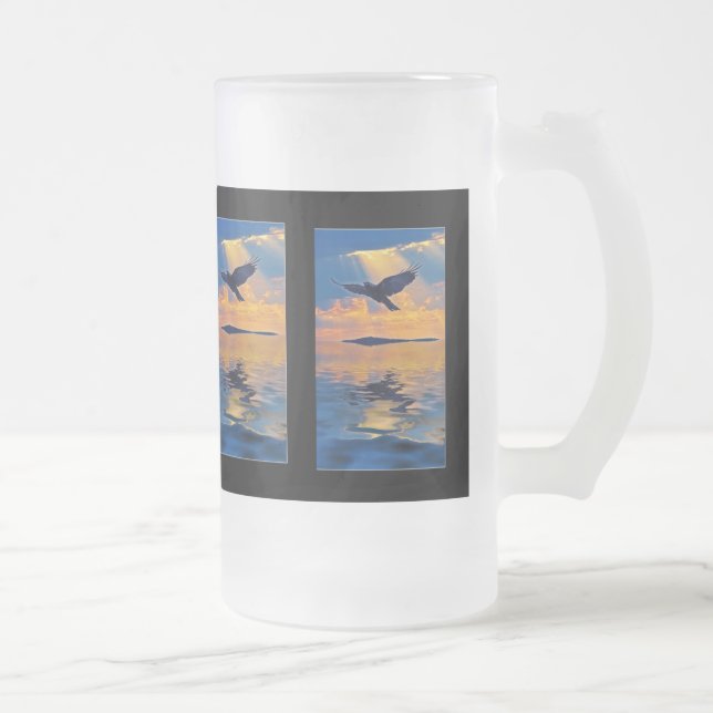 Mystische Raben bei der Sunset-Tasse Mattglas Bierglas (Rechts)