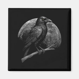 Mystische Rabenmond Dunkle Folklore Hexerei Wiking Magnet