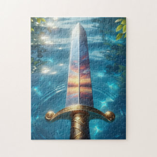 Mystische Reflexion des Fantasy-Schwert-Kunstwerks