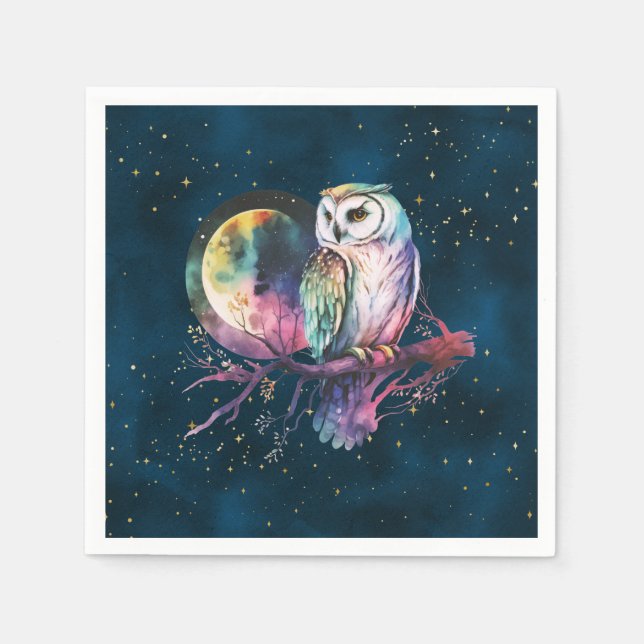 Mystische Regenbogenschale und Vollmond-Celestie Serviette (Vorderseite)