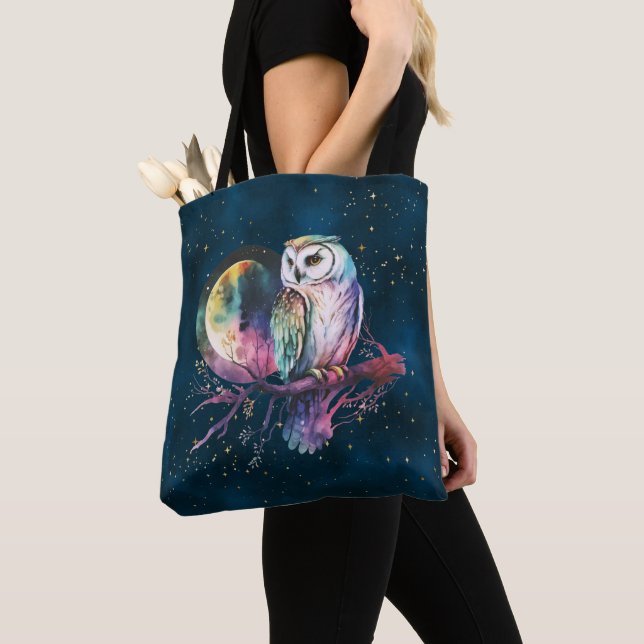 Mystische Regenbogenschale und Vollmond-Celestie Tasche (Von Nahem)