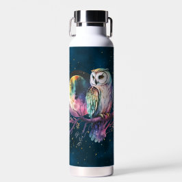 Mystische Regenbogenschale und Vollmond-Celestie Trinkflasche