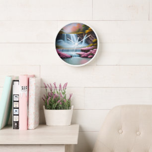 Mystische rosa Uhr der Wall