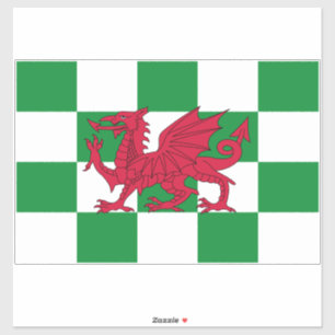 Mystische rote keltische Drachenflagge von Wales Aufkleber