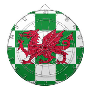 Mystische rote keltische Drachenflagge von Wales Dartscheibe