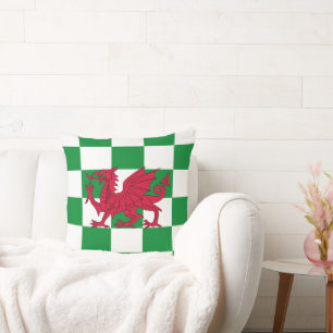 Mystische rote keltische Drachenflagge von Wales Kissen