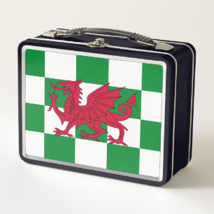Mystische rote keltische Drachenflagge von Wales Metall Brotdose