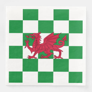 Mystische rote keltische Drachenflagge von Wales Serviette