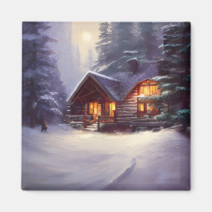 Mystische Rundholzhütte inmitten der Evergreens Magnet
