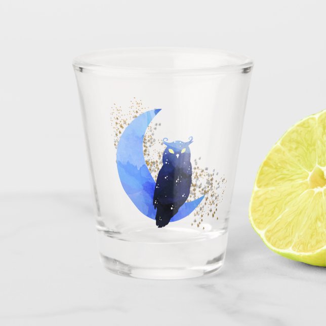 Mystische Schale und Mond Schnapsglas (Vorderseite)