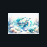 Mystische Schildkröte Leinwanddruck<br><div class="desc">Erleben Sie die ruhigen Tiefen eines Unterwasserparadieses mit unserem bezaubernden Kunstdruck der Meeresschildkröten-Leinwand. Exklusiv, um eine Belle zu erzählen. Lassen Sie sich auf eine faszinierende visuelle Reise verzaubern, während die Meeresschildkröte sanft inmitten von skurrilen Unterwasserbotanikalen gleitet, in sanften Pastelltönen gemalt. Dieses Buch ist perfekt für alle, die ihren Lebensunterhalt oder...</div>