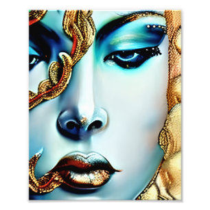 Mystische Schönheit Goldene Göttin Ai Kunst Fotodruck