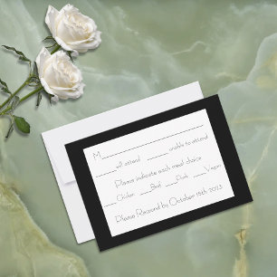 Mystische schwarze Boho-Luna-Motte Mondphasen RSVP Karte