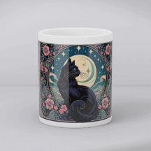 Mystische schwarze Katze Art Nouveau
