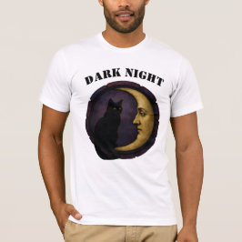 Mystische schwarze Katze auf dem Halbmond T-Shirt