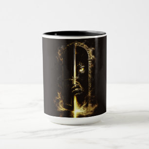 Mystische schwarze Katze goldene Augen Fantasy-Kun Tasse