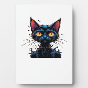 Mystische schwarze Katze unter Vollmond Classic T- Fotoplatte