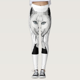 Mystische Schwarze und Weiße Katze Salem Leggings