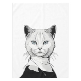 Mystische Schwarze und Weiße Katze Salem Tischdecke