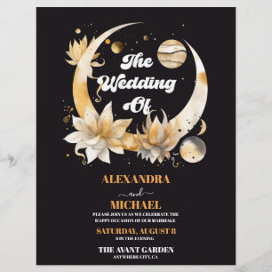 Mystische Schwarzgoldene Hochzeit unter Sternen Flyer