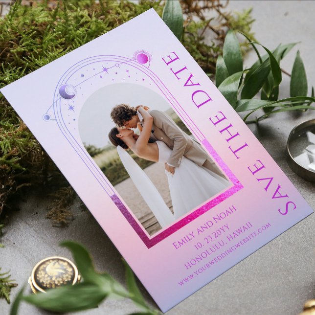 Mystische Sonnenuntergang Rosa Sonnenmönchssterne  Save The Date (Von Creator hochgeladen)