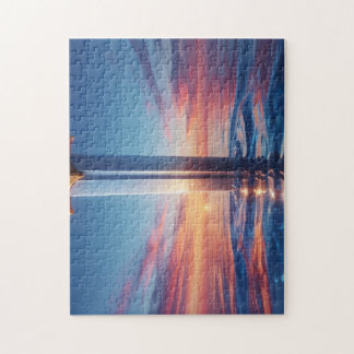 Mystische Sonnenuntergangs-Schwert-Wandkunst