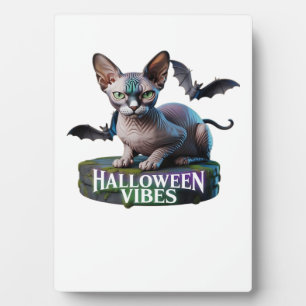 Mystische Sphynx-Katze Halloween Aura Classic T-Sh Fotoplatte