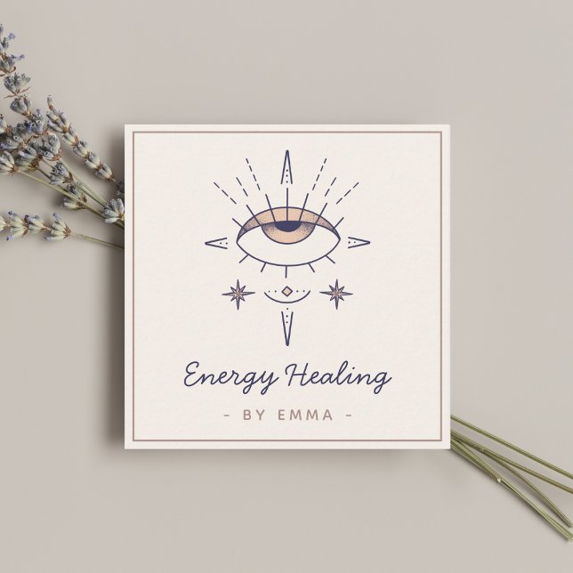 Mystische spirituelle dritte Augen kosmische Energ Quadratische Visitenkarte (Von Creator hochgeladen)