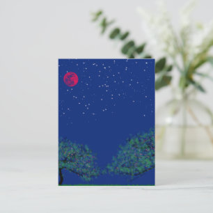 Mystische Sternennacht-Landschaft Postkarte