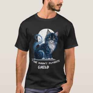 Mystische Sternennacht-Mondkatze Magischer Stern K T-Shirt