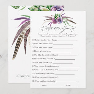 Mystische Sukkulationen Brautparty Game Einladung