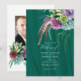 Mystische Sukkulente Bohemische Hochzeit Einladung
