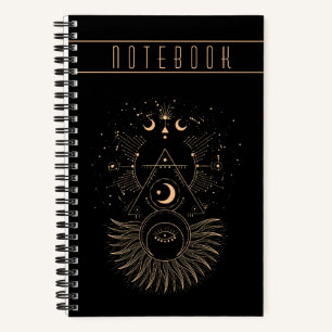 Mystische Symbole Moon Stars SpiralNotebook Notizbuch
