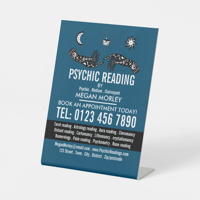 Mystische Symbole, Psychisch lesende Werbung Sockelschild (Vorderseite)