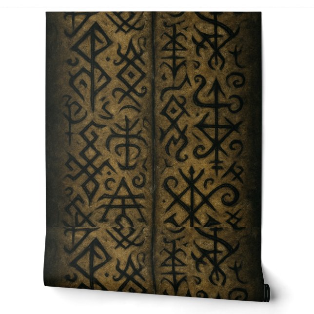 Mystische Symbole und dunkle okkultistische Tapete (Abrollen)