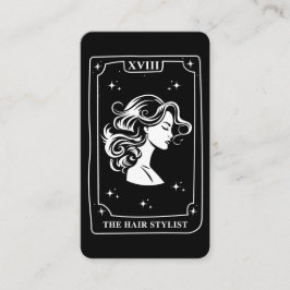 Mystische Tarot-Karte Schwarz/Weiß-Haarstylistik Visitenkarte
