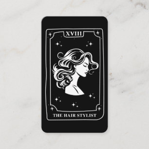 Mystische Tarot-Karte Schwarz/Weiß-Haarstylistik Visitenkarte