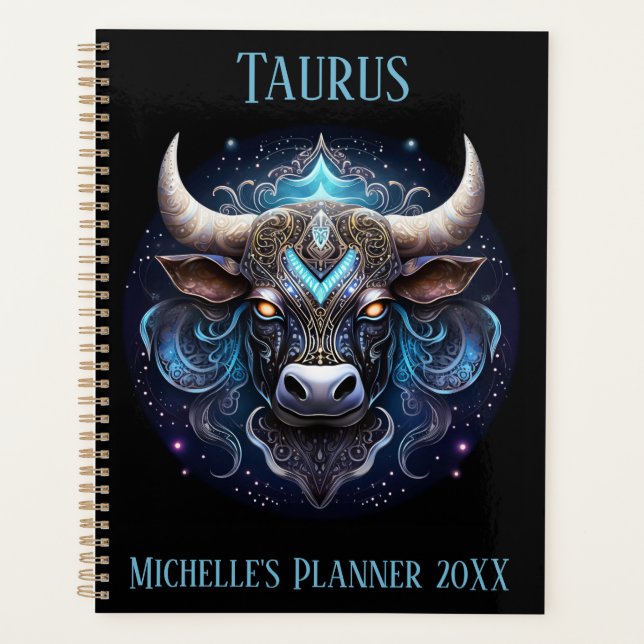 Mystische Taurus-Sternzeichen-Kunst Planer (Vorderseite)