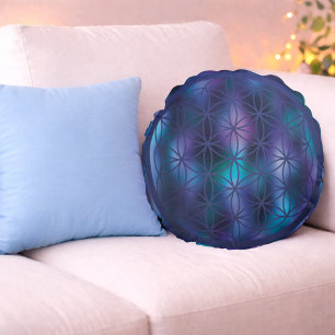 Mystische Tiefe – Farbe des Herzens Rundes Kissen